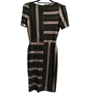 MARC BOUWER HYBRID Dress Sequin Stripe sz.  8